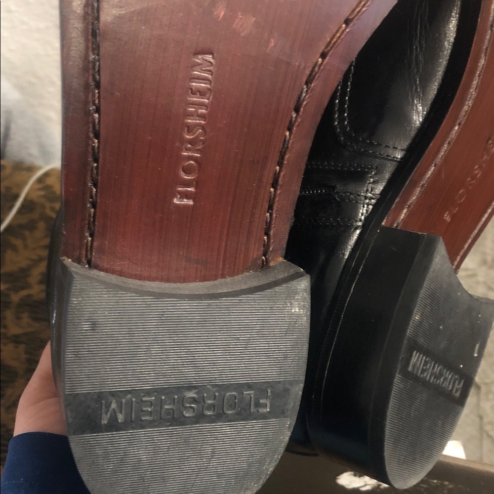 Florsheim Black Leather Zip Dress Boots - Picture 8 of 16
